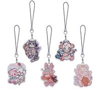 LEGENTLISUR 5Pcs Animal Phone Charms Cute Acrylic Cell Phone Strap for Bag Camera Keychain Wallet Pendants Decor