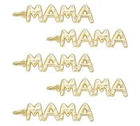 LEGENTLISUR 5Pcs Mom Charms for Jewellery Making Bulk Gold Plated Charms for Earrings Stainless Steel Mother's Day Pendants for Jewellery Bracelet Necklace Lanyard Making(17mm)