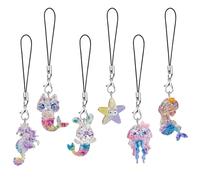 LEGENTLISUR 6Pcs 3D Ocean Animal Phone Charms Cute Resin Star Jellyfish Cell Phone Strap for Bag Camera Keychain Wallet Pendants Decor