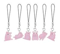 LEGENTLISUR 6Pcs 3D Pig Phone Charms Cute Resin Cell Phone Strap for Bag Camera Keychain Wallet Pendants Decor