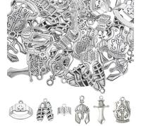 LEGENTLISUR 70 Pcs Silver Bible Theme Charms for Jewellery Making Bulk Christian Alloy Charms Pendants for Earring Necklace Bracelet DIY Supplies
