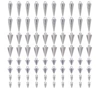LEGENTLISUR 80Pcs 4 Styles Spike Charms for Jewellery Making Stainless Steel Cone Pendant Charms for Bracelets Necklace Earring Keychains DIY Supplies