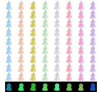LEGENTLISUR 80Pcs 8 Styles Sunny Doll Charms for Jewellery Making Luminous Resin Pendants Glow in The Dark Cute Mini Charms Bulk for DIY Craft Supplies Fairy Garden Party Home Decoration