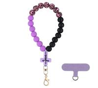 LEGENTLISUR Cross Silicone Beaded Phone Wrist Strap, Medium Orchid | Cell Phone Charms Chain, with Tether Tab, for Camera Keychains Bag Decoration