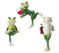 LEGENTLISUR Frog Planter Hugger Decor Animal Figurines Ornaments, 3 Pcs | Cute Frog Decor Statue, Planter Decorations for Pots Fish Tank Yard Indoor Outdoor Garden Home