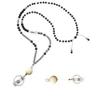 LEGENTLISUR Lanyards for ID Badges and Keys Teacher Lanyard for Women Cute Retractable Beaded Lanyards for ID Badge Holders