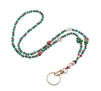 LEGENTLISUR Lanyards for ID Badges Snowman Christmas Tree Glass Beaded Retractable Lanyards for Women for Cruise Ship Cards Nurse Id Badges and Keys
