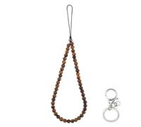 LEGENTLISUR Natural Stone Beaded Phone Wrist Strap Cellphone Wristlet Lanyard Hands Free Strap for Keychain Phone Hanging Accessories(Tiger Eye)