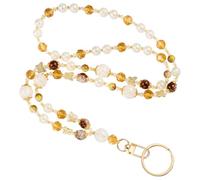 LEGENTLISUR Teacher Lanyard with ID Holder Cute Butterfly Acrylic Beaded Retractable Lanyards for Women for Cruise Ship Cards Nurse Id Badges and Keys