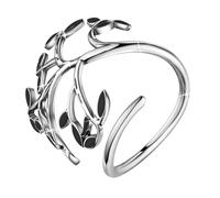 LEGENTLISUR Women Eternity Rings for Womens Thumb Hope Ring Adjustable S925 Silver Ring Party Jewelry Anniversary Birthday Gift(Black)