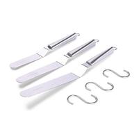 LEGERM 3 Pcs Palette Knife Baking, 6" 8" 10" Pallet Knife with Angled Design, Stainless Steel Icing Spatula for Cake Decorating, Pastry and Baking
