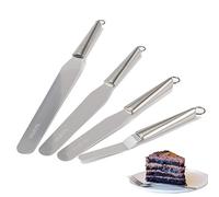 LEGERM 4PC Straight Pallet Knife Set | Stainless Steel Icing Spatula with Ergonomic Handle | Cake Spatula for Beginners and Professional Bakers/Chefs