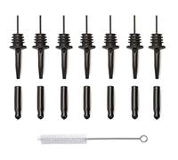 LEGERM Black bottle pourers for spirits set, speed pourer with Protective Dust Caps covers, Stainless Steel Alcohol Spirit Bottles Spout for Bar Use