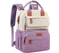 Legestori Diaper Bag Backpack, Baby Girl Diaper Bag with Insulated Pockets and Stroller Straps, Purple, L, Casual