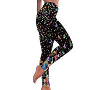 Legging for Women UK Butterfly Feather Pattern Shiny Print High Elastic Slim Yoga Pants High Waist Hip Lift Tummy New Breathable Tights Trendy Pilate Casual Exercise Dance Party Daily Shapewear Sales