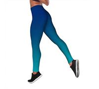 Legging for Women UK Plus Size Fashion Colorful Butterfly Pattern Shiny Print Yoga Pants New Casual Elastic Waist Seamless Daily Shapewear High Waist Hip Lift Pilates Running Workout (05-A-Blue, L)