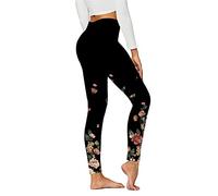 Legging for Women UK Plus Size Fashion Floral Pattern Shiny Tie Dye Printed Seamless Yoga Pants High Waist Hip Lift Tight Pants New Elastic Waist Slim Dance Party Sports Workout Shapewear Clearance