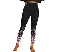Legging for Women UK Plus Size Flower Pattern Shiny Print Stretch Seamless Long Yoga Pants Body Sculpting Fashion Waist Hip Lift Tummy Slim Tight Pant Exercise Fitness Training Trouser Sales Pink