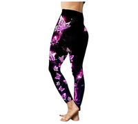 Legging for Women UK Plus Size Shiny Cute Cat Butterfly Pattern Tie Dye Printed Splicing Color Yoga Pants Elastic Waist Waist Hip Lift Tummy Slim Trouser Fashion Pilates Sports Tights (a-1-Pink, S)
