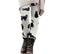 Legging for Women UK Plus Size Shiny Cute Cat Butterfly Pattern Tie Dye Printed Splicing Color Yoga Pants Elastic Waist Waist Hip Lift Tummy Slim Trouser Fashion Pilates Sports Tights Sales Black