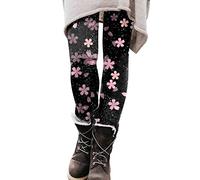 Legging for Women UK Plus Size Shiny Cute Cat Butterfly Pattern Tie Dye Printed Splicing Color Yoga Pants Elastic Waist Waist Hip Lift Tummy Slim Trouser Fashion Pilates Sports Tights (01-B-Pink, M)