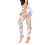Legging for Women UK Sexy Hollow Out Casual Glitter Bling Shiny Elastic Waist Solid Slim Yoga Pants High Waist Hip Lift Tight Pants Fitness Workout Holiday Sequin Outfits Trousers Sales Silver