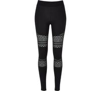 Urban Classics Crochet Lace Inset High Waist Leggings Black S Women