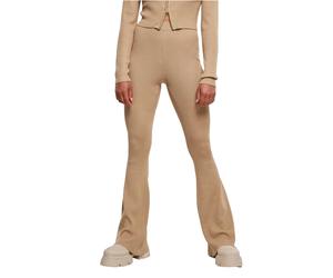 Legging knitted woman Urban Classics Rib Bootcut Beige L