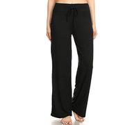Leggings Depot Women's Printed Solid Activewear Jogger Track Cuff Sweatpants, Black, XL