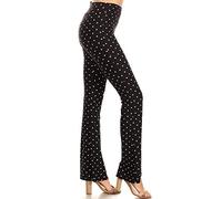 Leggings Depot Women's Ultra Soft Popular Printed Stylish Palazzo Pants BAT3, Polka Dots, Large