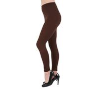 Leggings Eleven High Waisted Black for Women, Thick Full Elastic Length Opaque Leggings Comfy Stretch Plus Size (UK, Numeric, 10, Regular, Regular, #1 Pack Brown)