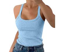 Leggings Flowers Women Plus Size Fashion Sleeveless Tops Slim Fit Vest SummerTank Top Casual Tops Pregnancy Humour, Bright blue, M