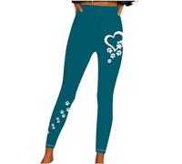 Leggings for Women Sale Clearance Butt Lifting Workout Yoga Pants Love Dog Paw Print Tummy Control High Waisted Gym Legging Fitness Sports Tights Running Jogging Activewear Trousers Ladies Track Pants