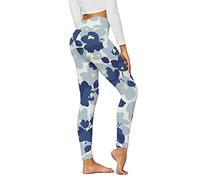 Leggings for Women UK Butt Lift Floral Printed Gym Leggings High Waisted Tummy Control Ladies Yoga Pants Full Length Opaque Scrunch for Sports Workout Running