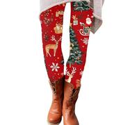 Leggings For Women Uk Leggings Yoga Pants For Women Going Out Night High Waist Shaping Opaque Christmas Print Tummy Control Women's Winter Workout Routines