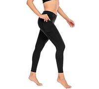 Leggings for Women UK Plus Size 2023 New Soild with Pocket Stretch High Waist Bubble Yoga Pants Tummy Control Peach Butt Slim Lifting Multicolor Fashion Gym Tights Daily Pilates (01-A-Black, M)