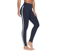 Leggings for Women UK White Stripe Gym Legging Comfy Soft Tummy Control Stretch Yoga Pants Ladies Pull up Sports Active Wear Training Walking Summer Autumn Work Office Essentials Trousers