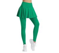 Leggings Skirts for Women Solid Colour Stretchy Pants High Waisted Elastic Workout Trousers Athletic Lifting Butt Tight-Fitting Trousers with Pockets for Fitness Yoga Running Daily Leisure (Green, S)