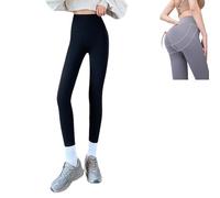 VNDUIFH Leggings with Built-in Resistance Band, Band Built in Womens Butt Lift Tummy Tightening Yoga Compression Exercise (A,XL)