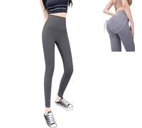 Leggings with Built-in Resistance Band, Band Built in Womens Butt Lift Tummy Tightening Yoga Compression Exercise (B,XL)
