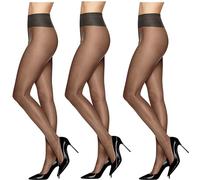 L'eggs Women's Energy Support Sheer Toe Pantyhose, 30 den, Off Black 3-Pack, Queen (Pack of 3)