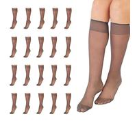 L'eggs Women's Everyday Knee Highs PQ0J97 20 Pairs Tights, Off Black, One Size