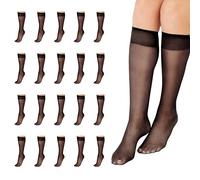 L'eggs Women's Everyday Knee Highs PQ0J98 20 Pairs Tights, Jet Black, One Size