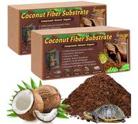 Legigo 2 Pack Compressed Coconut Fiber Substrate - 100% Organic Coconut Fiber Brick Bedding for Reptiles, Natural Coco Husk Substrate Terrarium Bedding for Snake, Hermit Crabs, Frogs, Tortoise, Gecko