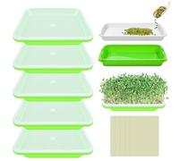 Legigo 5 Pack Seed Sprouter Trays- Soil-Free Cultivation Germination Tray, BPA Free Micro Greens Growing Trays Seed Sprouting Trays Kit with Germinating Paper for Healthy Wheatgrass, Beans and More