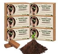 Legigo 6 Pack Premium Coco Coir Brick for Plants- 100% Organic Compressed Coconut Coir Bricks Starting Mix, Coco Coir Fiber Coconut Husk for Planting, Gardening, Potting Soil Substrate, Herbs