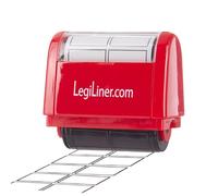 LEGILINER LegiBoxes Double Row (RED) Teacher Stamp - 10-Frame Rectangles for Handwriting, Math, Fractions. Classroom & Home Use. Refillable Ink Writing Practice Roller Stamp.