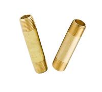 Legines Brass Pipe Fitting Long Nipple, 1/8" NPT Male x 1/8" NPT Male Straight Connector, 1-1/2" Length 1200psi (Pack of 2)