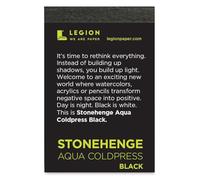 Legion Stonehenge Aqua Mini Artist Pad, 2.5 by 3.5 Inches, Black Coldpress Paper, 10 Sheets (L21-SQC140BK23)