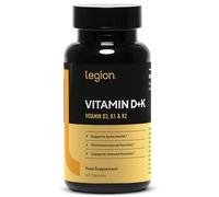 LEGION Vitamin D+K Natural & Effective Formulation - Vitamin D3, K2 & K for Immunity Boost - K1, K2 & D3 Vitamin Supplement to Boost Bone Density & Health - K2 & K1 for Heart Support (60 Capsules)